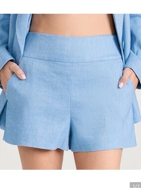 NWT Alice + Olivia Donald Chambray High Waisted Shorts